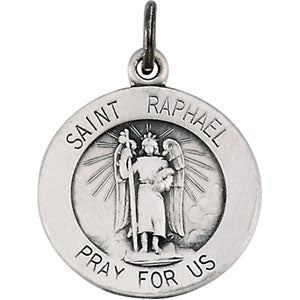 Sterling Silver St. Raphael Pendant with Chain