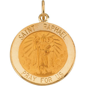 14K Yellow Gold St. Raphael Pendant