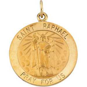 14K Yellow Gold St. Raphael Pendant