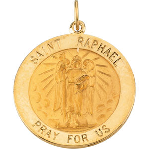 14K Yellow Gold St. Raphael Pendant