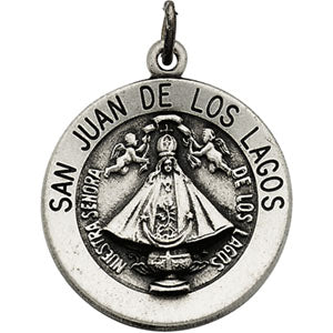 Sterling Silver Round San Juan/Los Lagos Pendant Pendant with Chain