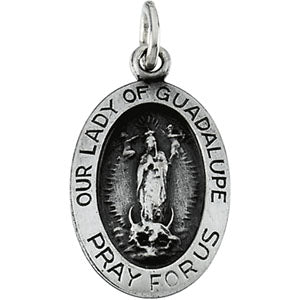 14K Yellow Gold Lady Of Guadalupe Pendant