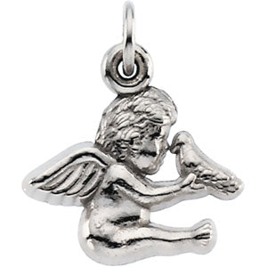 14K Yellow Gold Angel with Holy Spirit Pendant