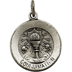 Sterling Silver Confirmation Cup Medal with Chain at Catholic Shop