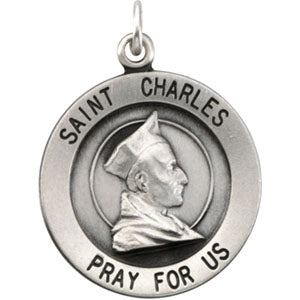 14K Yellow Gold Saint Charles Medal at Catholic Shop