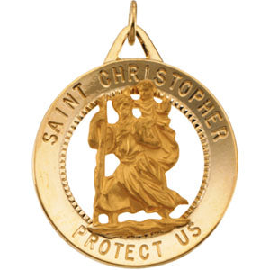 14K Yellow Gold St. Christopher Pendant