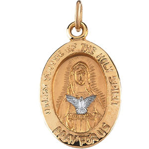 14K Yellow Gold/White Two Tone Mary Of Holy Spirit M at Catholic Shop