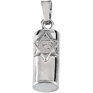 Sterling Silver Mezuzah Pendant with Chain