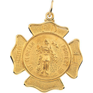 14K Yellow Gold St Florian Pendant