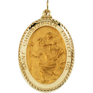 14K Yellow Gold St. Christopher Pendant