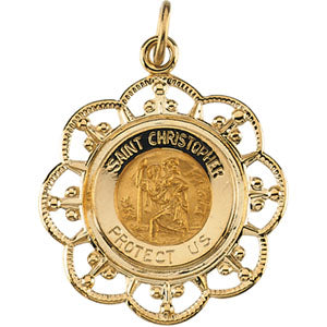 14K Yellow Gold St. Christopher Pendant