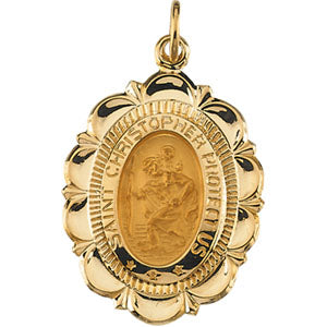 14K Yellow Gold St. Christopher Pendant