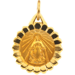 14K Yellow Gold Miraculous Medal at Catholic Shop
