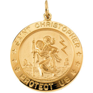 Yellow Gold Filled St. Christopher Medal at Catholic Shop