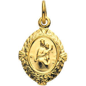14K Yellow Gold Scapular Pendant