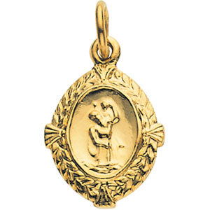 14K Yellow Gold St. Christopher Medal at Catholic Shop