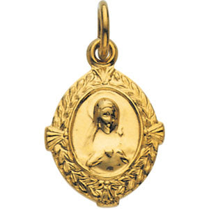 14K Yellow Gold Immaculate  Heart Of Mary Meda at Catholic Shop