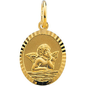 14K Yellow Gold Angel Pendant
