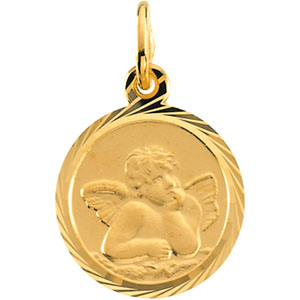 14K Yellow Gold Angel Pendant