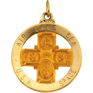 14K Yellow Gold St. Christopher 4-Way Air Land