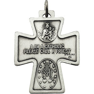14K Yellow Gold Cross 4-Way Medal at Catholic Shop