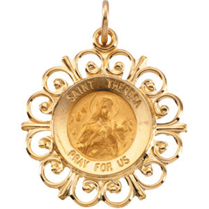 14K Yellow Gold St. Theresa Pendant