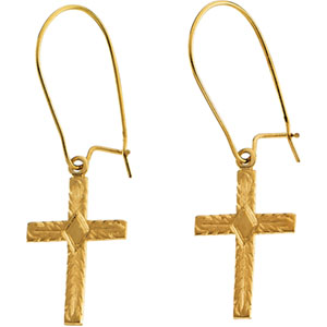 14K Gold Earwire with Cross