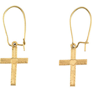14K Gold Earwire with Cross