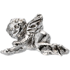 White Gold Crawling Angel Lapel Pin at Catholic Shop