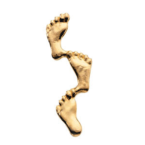 14K Gold Footprints In The Sand Lapel Pin at Catholic Shop