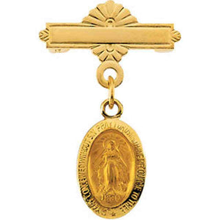 14K Gold Miraculous Baptismal Pin