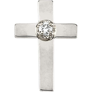 14K Gold Cross Lapel Pin with Diamond