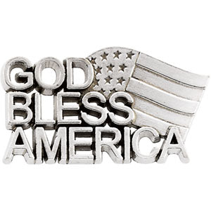 10K Yellow God Bless America Lapel Pin at Catholic Shop