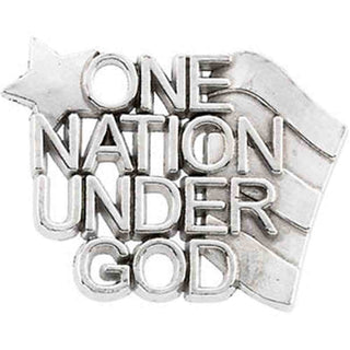 Sterling Silver One Nation Under God Lapel Pin with Chain at Catholic Shop