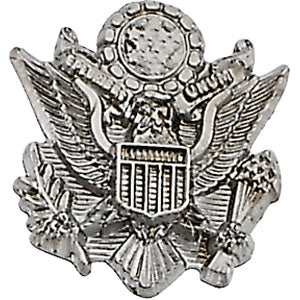 White Gold Us Army Lapel Pin