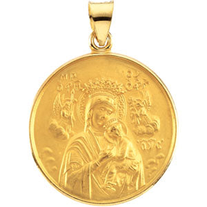 18K Yellow Perpetual Help Pendant