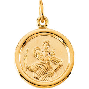 14K Yellow Gold St. Christopher Pendant