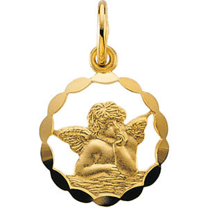 14K Yellow Gold Angel Pendant
