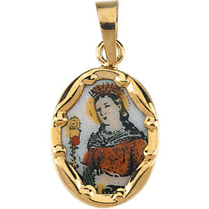 14K Yellow Gold St. Barbara at Catholic Shop