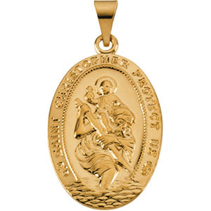 14K Yellow Gold St. Christopher Pendant
