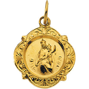 14K Yellow Gold Scapular Pendant