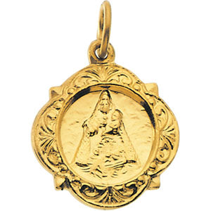 14K Yellow Gold Caridad Del Cobre Pendant