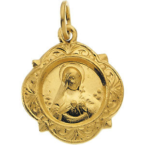 14K Yellow Gold Immaculate Heart Of Mary Medal at Catholic Shop