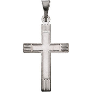 14K White Gold Cross Pendant