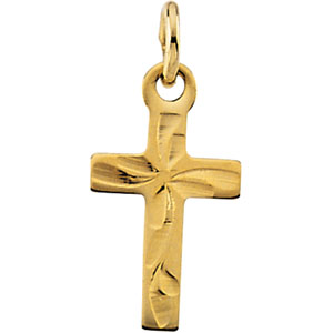 14K Yellow Gold Childs Cross Pendant