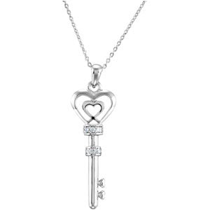 Sterling Silver The Ky Of Lv For Coup Pendant with Ch