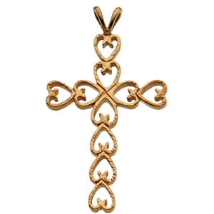 14K Yellow Gold Cross Pendant