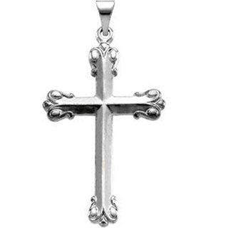 14K White Gold Cross Pendant
