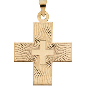 14K Yellow Gold Greek Cross Pendant