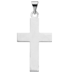 14K White Gold Cross Pendant